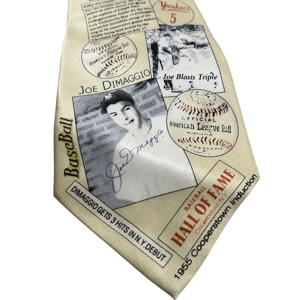 New York Yankees Joe DiMaggio Hand Made Silk Tie